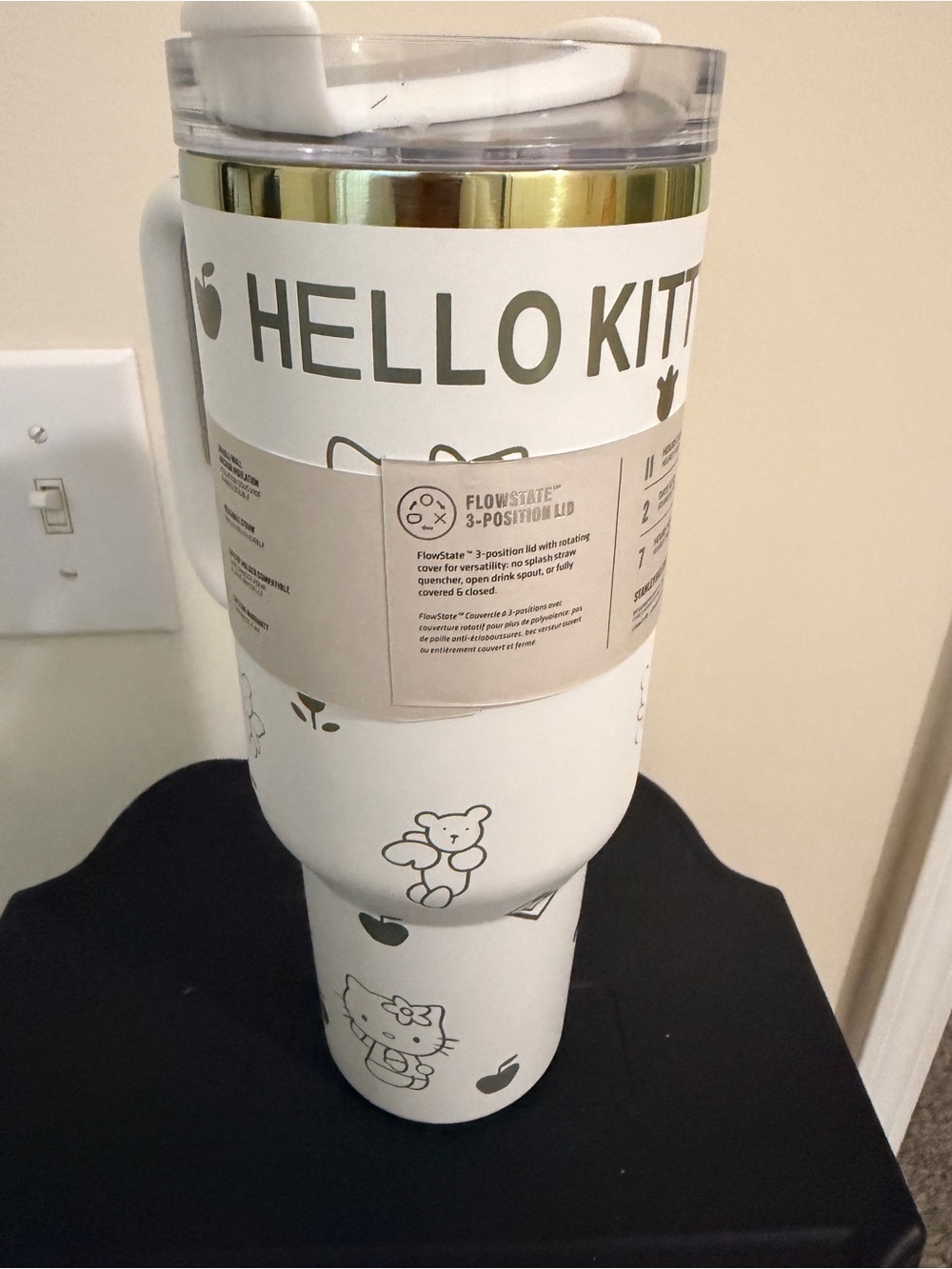 Hello Kitty White Tumbler with Gold Accent